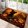 1pc Flannel Black Cat Pumpkin Halloween Style Door Mat, Soft Non-Slip High Quality Carpet, Machine Washable And Fade-Proof, Suitable for Living Room B