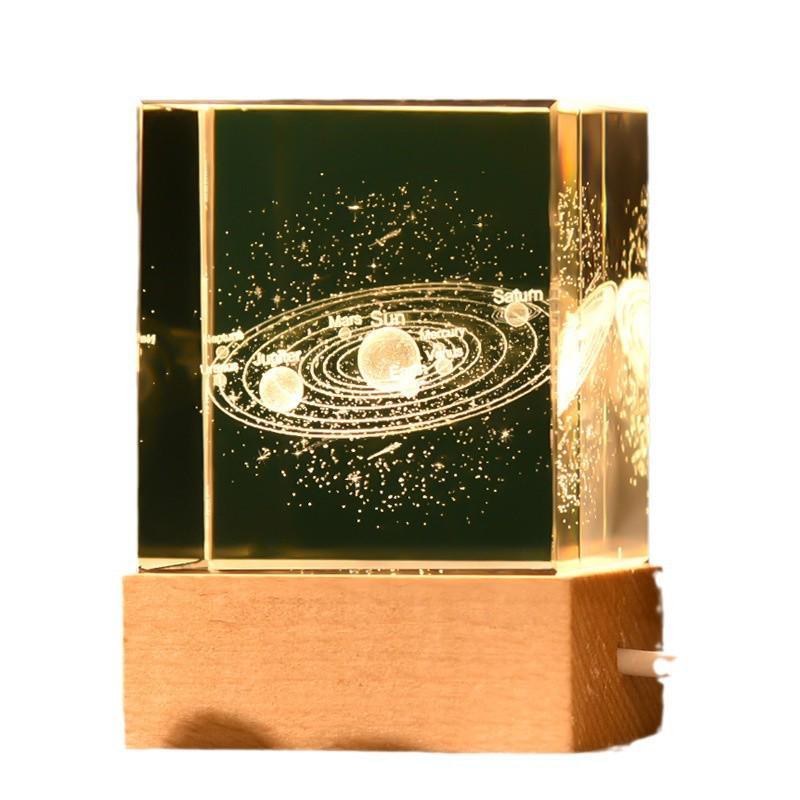 Starry Sky Cube Crystal Night Light: Creative Bedside Atmosphere Lamp