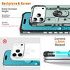 For iPhone 17 Pro Max Case PC+TPU Anti-Drop Phone Cover with Ring Kickstand