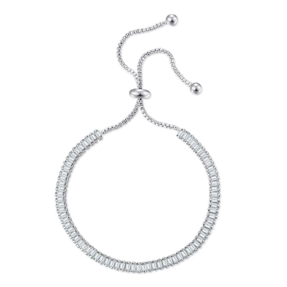 

Misty Moon, Rectangle Zircon Single Row Full Diamond Adjustable Crystal Bracelet Women S Jewelry
