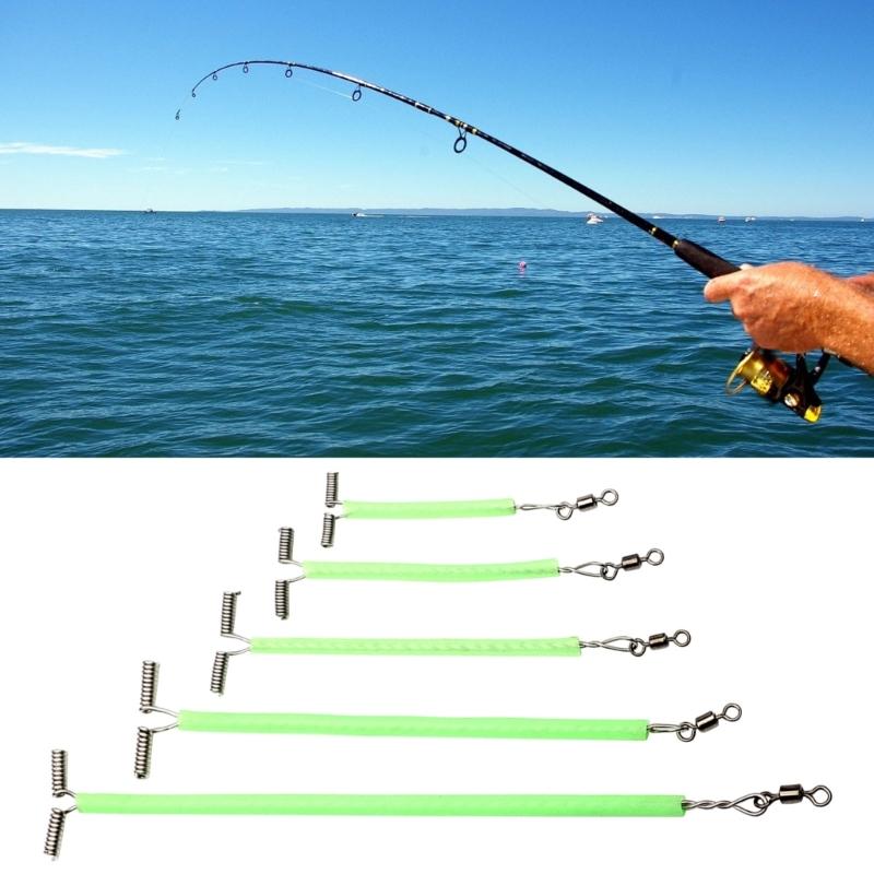 20Pcs/set Luminous Tube Fishing Rigs with Rolling Swivels T-Shape Balance 3 Way Arm Connector Fishing Line Making Tackle