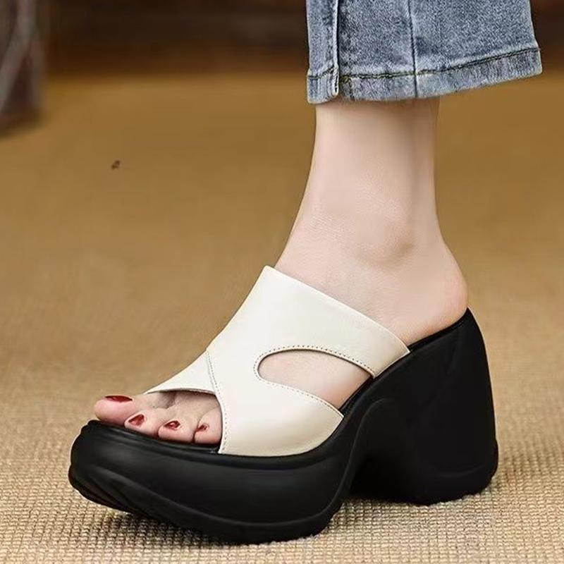 Mode Hohe Absätze Damen Hausschuhe Plateau Mode Schuhe Damen Sandalen mit Absatz 2025 Neu Designer Lässige Pantoletten Bequeme Sandalen für Damen