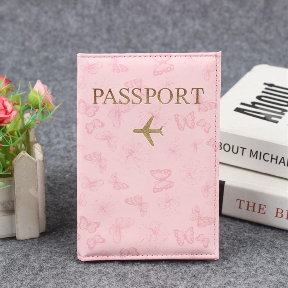Portable Butterfly Print Passport Holder Multi-function Waterproof Passport Cover PU Leather Credit Card Case Travel