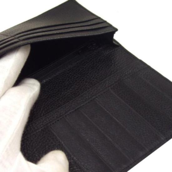 Santa Maria Men's Crocodile Leather Long Wallet with Glossy Back (Black)