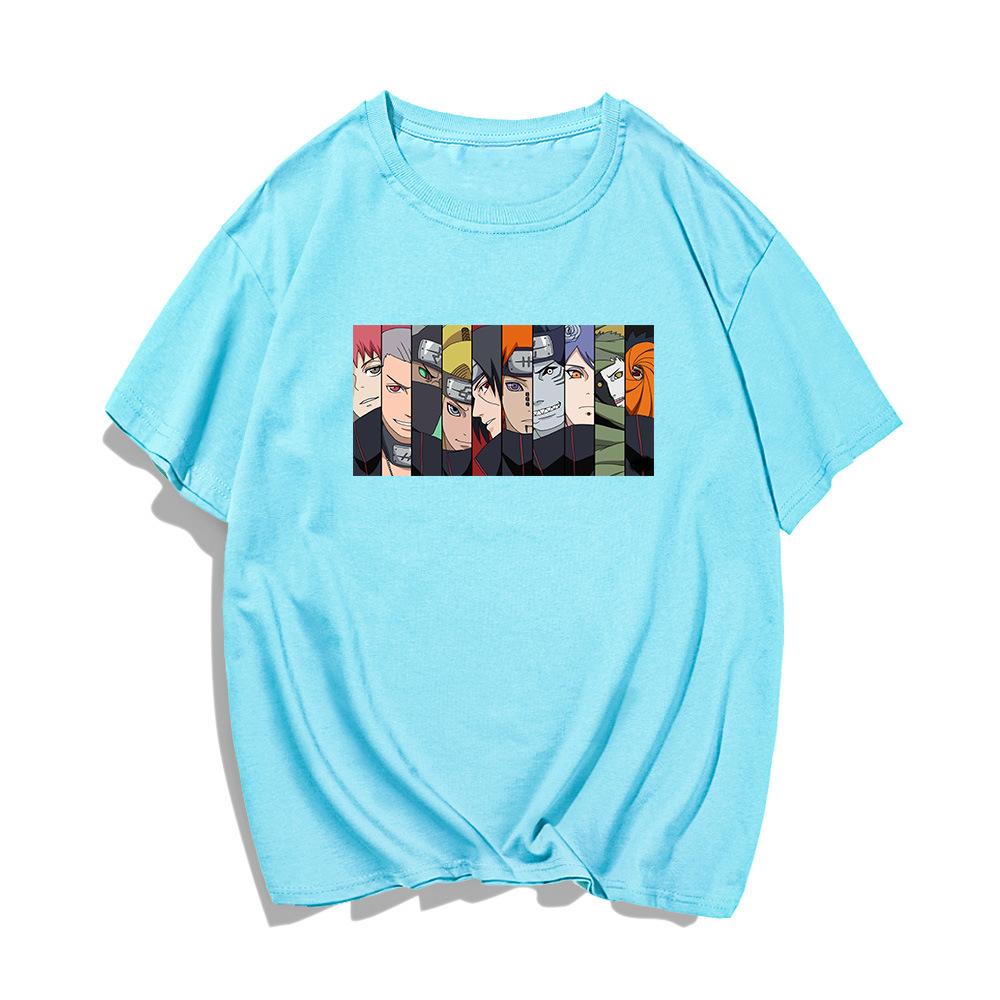 Naruto short-sleeved T-shirt men's and women's summer cartoon trendy brand pure cotton half-sleeved teen student parent-child top