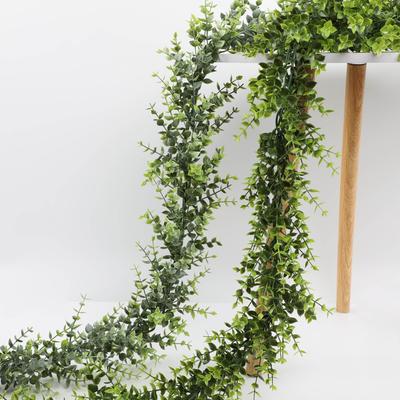 1/2PCS Faux Eucalyptus Garland, Artificial Vines Fake Hanging Eucalyptus Leaves Greenery Garland for Party Indoor Outdoor Decor