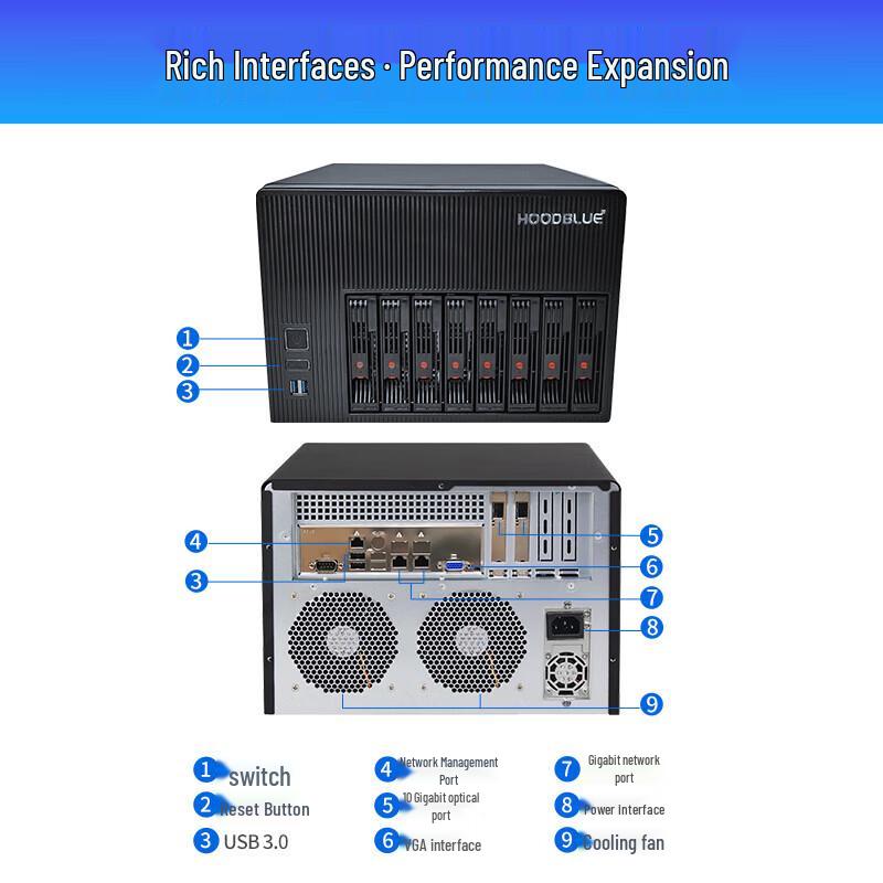 Huolan TS3008-DP 8-Bay Tower NAS Storage Server (CN version)