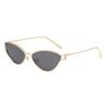 European and American style hip hop personalized sunglasses yellow metal full frame glasses hollow frame triangular cat eye women's sunglasses