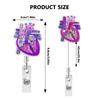 Acrylic Heart Badge Reel Work Accessor Retractable Badge Clip New ID Name Card Tag