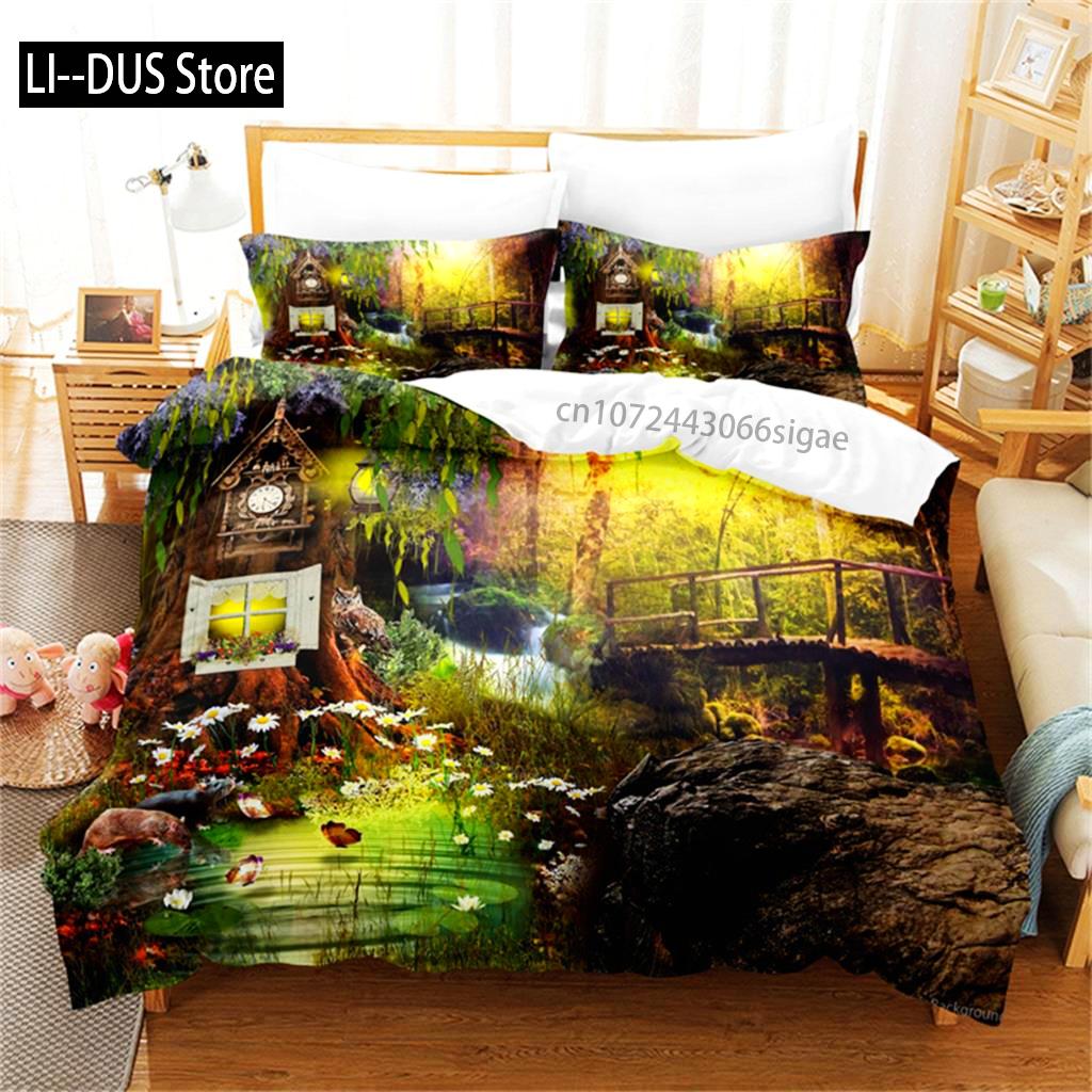 Comforter Natural Scenery Forest Bedding Set Queen Set Beauty Comforter Set Girl For Women Men Children Room Decor