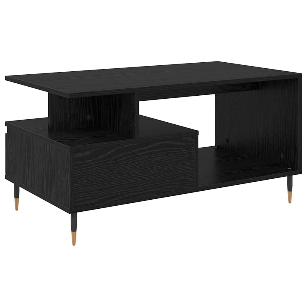 Coffee Table Black Oak Look 90 x 49 x 45 cm Engineered Wood