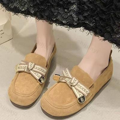Mode Damen 2025 Frühling Neue Vielseitige Bequeme Einzelschuhe Flache Sohle Retro-Stil Mode Schleifen Designt Mode Leichte Pumps