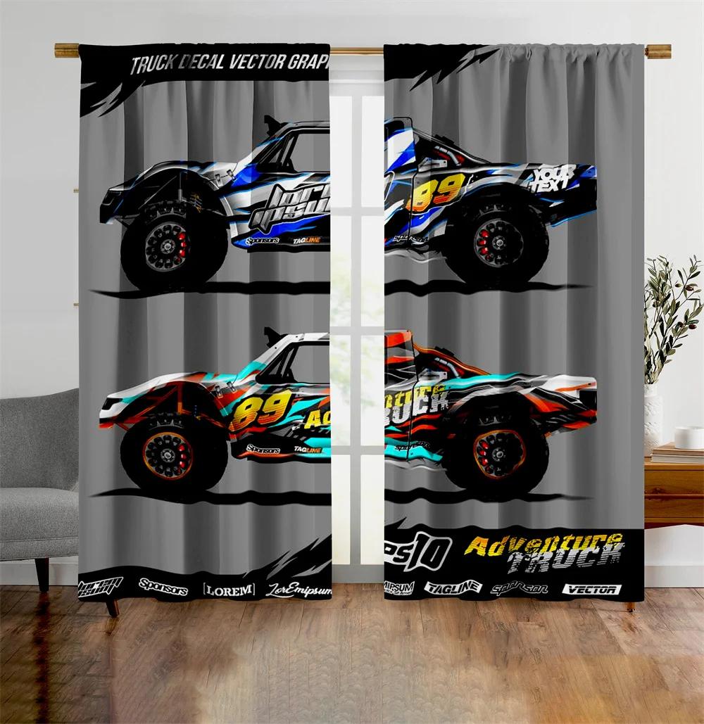 

Fashion Race Motorcycle Boys Men Up-to-date Light Filtering Drape Window Curtain suitable ideal for Living Room Bed Chamber kitchen Ornament Pieces W60H60(CM)x2PCS&Grommet Top синий