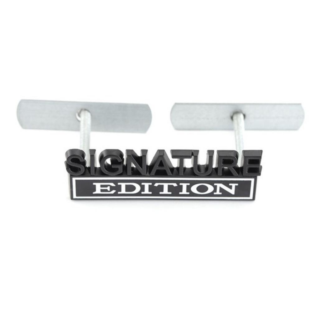 1Pc 3D Metal SIGNATURE Edition Logo Car Front Grille Badge Side Fender Rear Trunk Emblem Sticker Decal