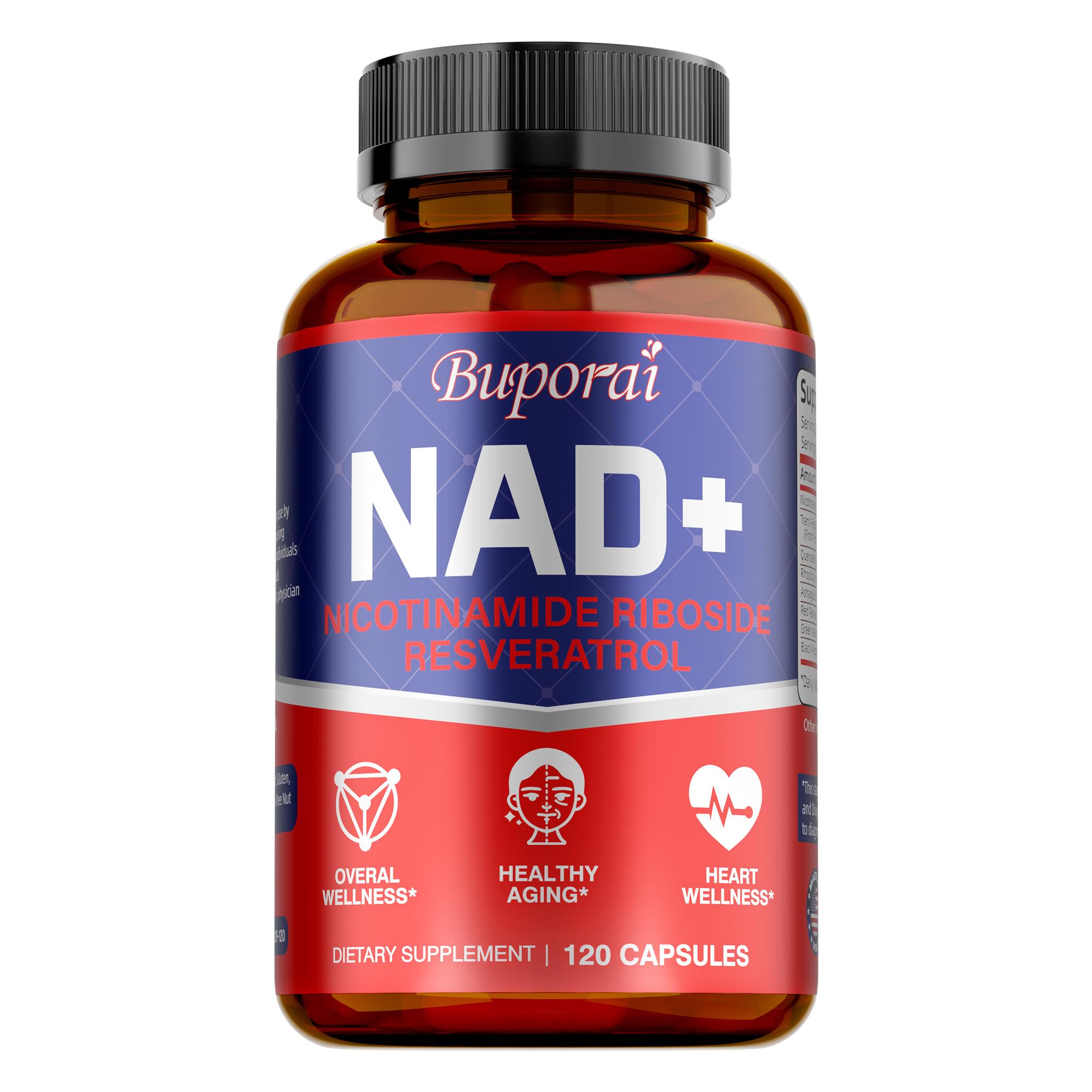 Buporai NAD+ Dietary Supplement, Contains Nicotinic Riboside and Resveratrol, Daily Nutritional Supplement 120*1