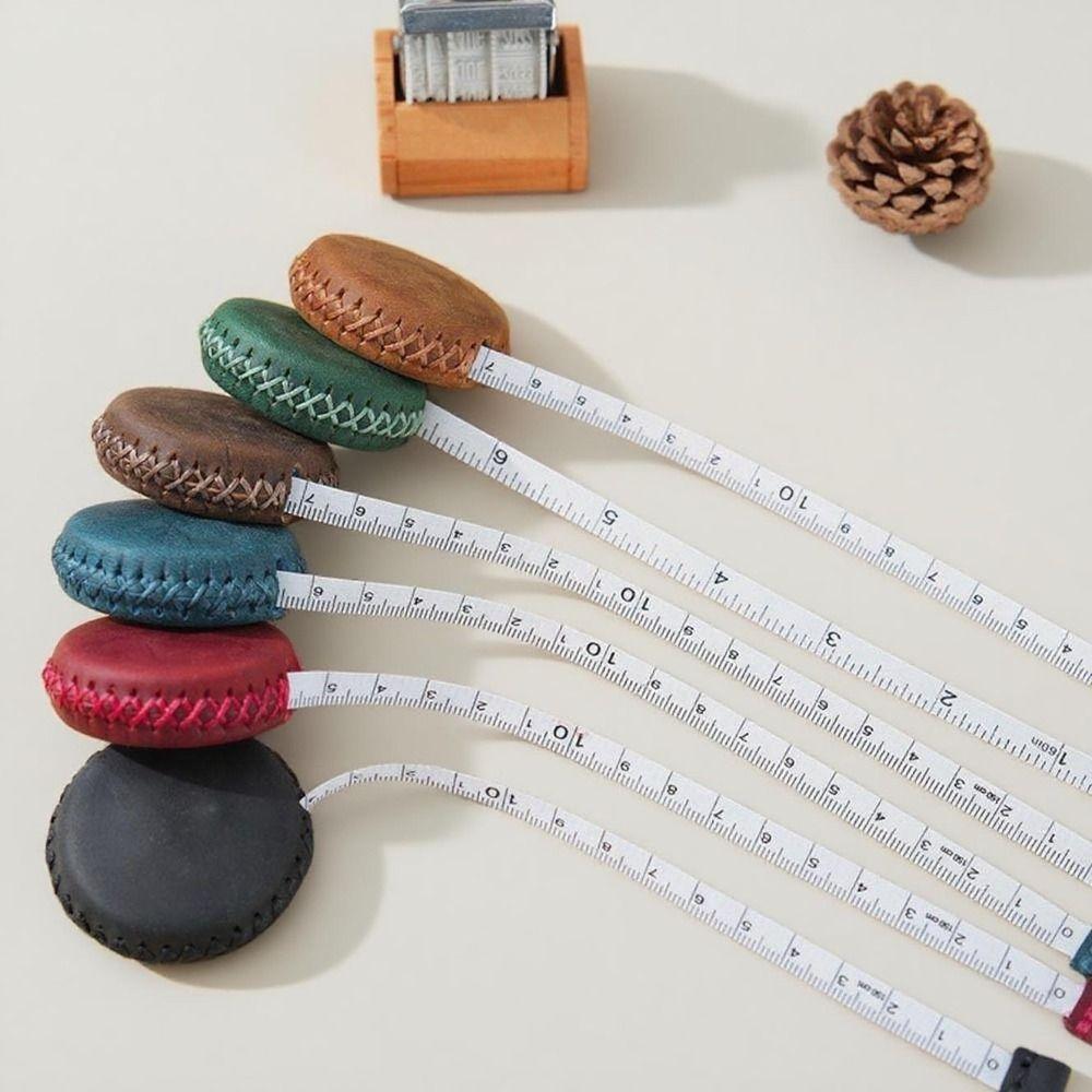 Handmade Leather Tape Measure Vintage RetractableTape Measure  Measure Gauging Tool