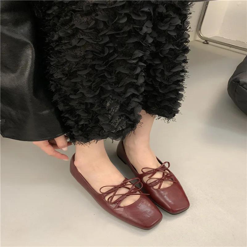 Fashion Luxury Designer Casual Women Mary Janes Shoe Elegant Female Footwear Ballet Flats Round Toe Dress Ballerinas Women Lolita Shoes