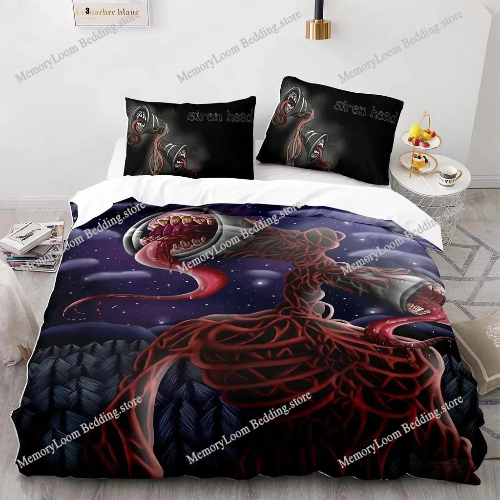Set Biancheria da Letto Stampa 3D Siren Head Singolo Gemello Matrimoniale Queen King Size Set Letto per Camera da Letto Adulti Bambini Copripiumino