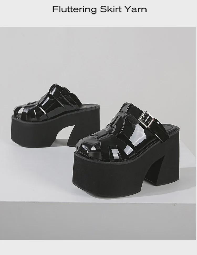 Damen Wasserdichte Mesh Plateau Slip-On Sandalen, 11 cm Hoher Absatz, Sommer Outdoor Große Größe