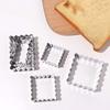 6Pcs Stainless Steel Blessing Frame Biscuit Mold Rectangle/Square Wave Lace Edge Biscuit Mold Classic Durable Cookie Cutter