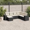 VidaXL Garden Lounge Set with Cushions 7 Pcs, Patio Sofas, Patio Furniture Set, Outdoor Furniture, Black 3222895