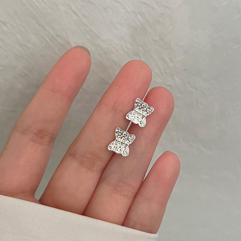 S925 Silver Stud Earrings Women's Ear Hole Earrings Niche Design Earbone Studs High-end Earrings