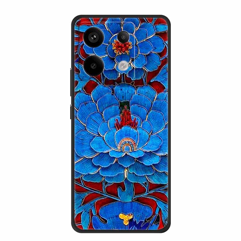 3D Emboss Case For Redmi Note 14S Case 14 S Coque Black Silicone Soft Back Cover For Redmi Note 14 4G 5G Phone Case Note14 Pro