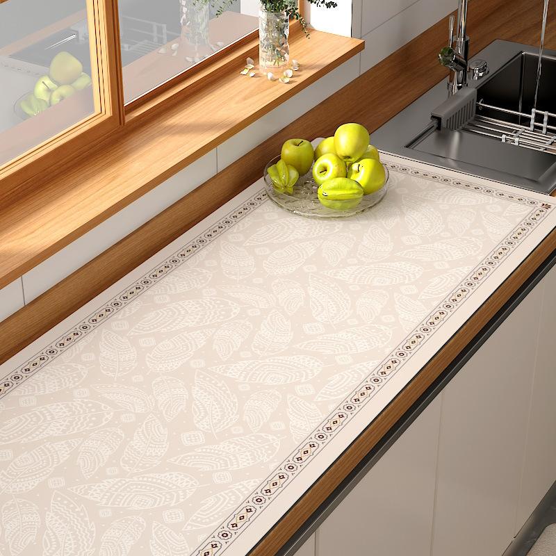 

Kitchen Drain Mat Dish Drying Mat Water Control Mat Waterproof Non-Slip No-Rinse Heat-Resistant Countertop Absorbent Mat 40x60cm