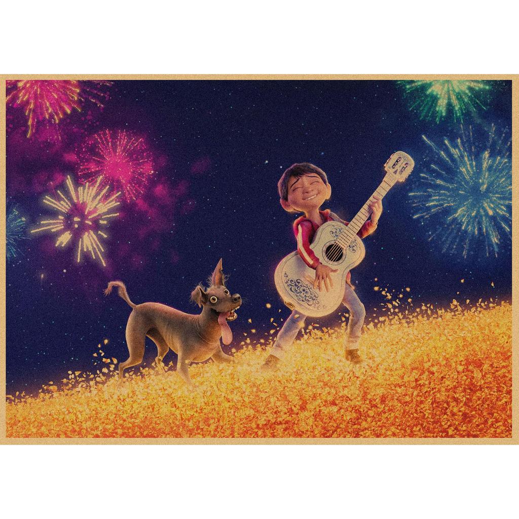 Coco Retro Anime Kraft Paper Poster - Decorative Wall Art Mural