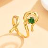 High-End Retro Titanium Steel Gold-Plated Irregular Design Open Ring