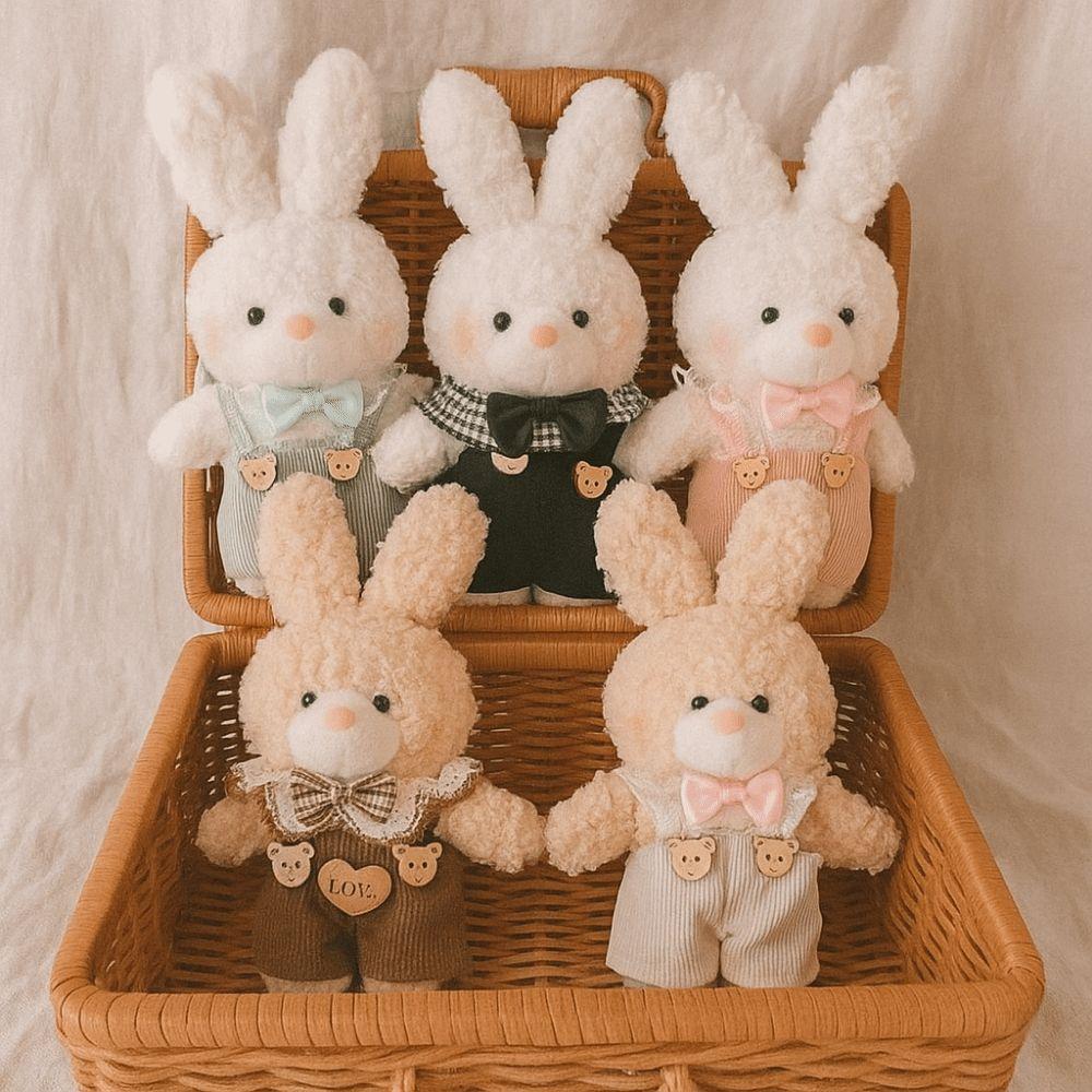 Cute Plush Doll Keychain Hanging Plush Rabbit Key Ring Creative Bear Plush Pendant  Daily Use