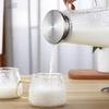 Jarra de Agua Fría de Vidrio Transparente con Patrón de Martillo Alto Borosilicato Gran Capacidad Tapa de Acero Hervidor para Secar Agua Hirviendo Jarra Cuadrada para Jugo