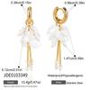 Titanium Steel Chain Tassel Earrings Pearl Ear Jewelry Women Fashion Commute Style