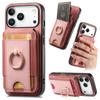 For iPhone 17 Pro Case Compatible with MagSafe Leather Back Cover with Detachable Card Holder Kickstand