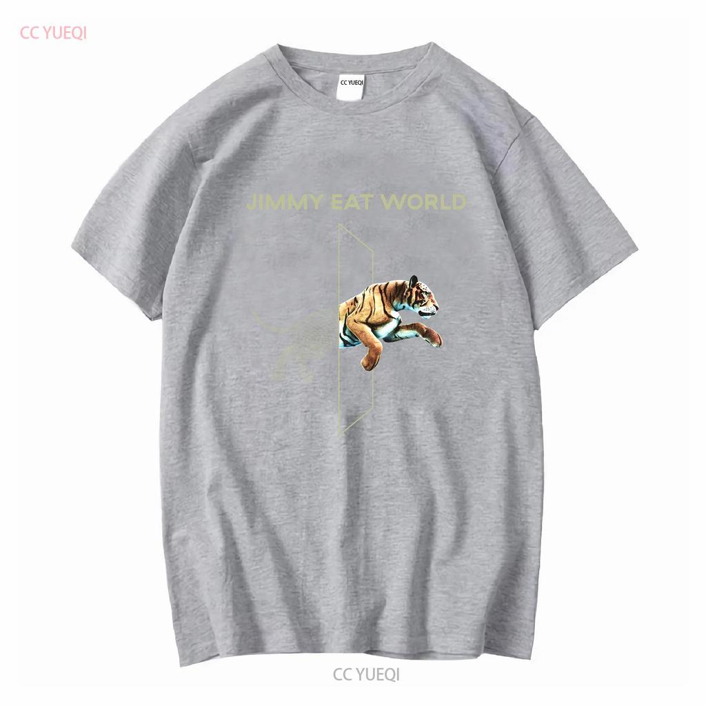Jimmy Eat World Jumping Tiger Olive Green T Shirt Size Medium vintage Washed designer clothes Stretched Versatile fashion
