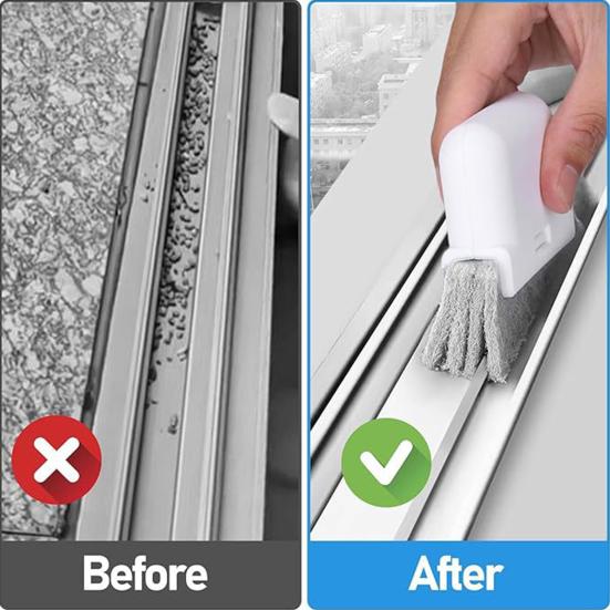 7Pcs Cleaning Brush Set Long Handle Replaceable Sponge Gap Scrubber Window Car Shower Sink Toilet Cleaner