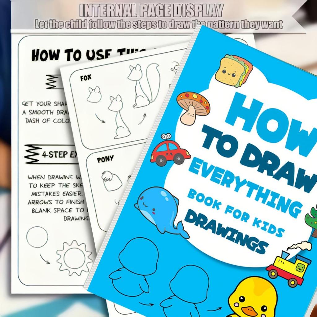 Livre de Dessin et de Coloriage Étape par Étape pour Enfants: Apprendre à dessiner avec des guides de motifs