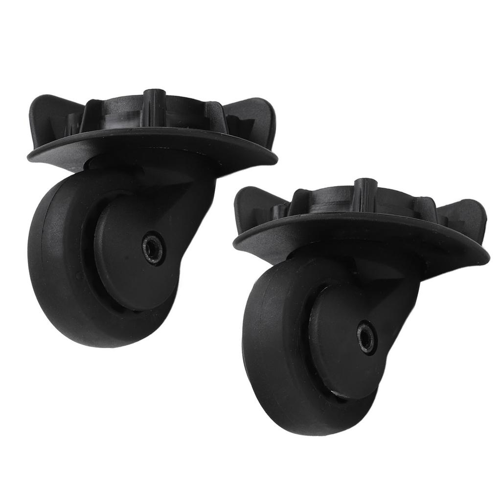 1 Pair Luggage Swivel Casters Plastic Mute Suitcase Swivel Wheel Repalcement Black A65