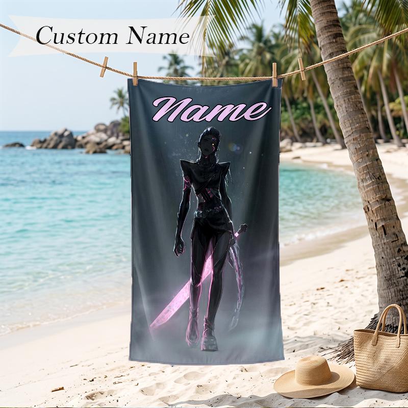 rumi Custom Name Printed Beach Towel Personalized Soft Towel For Swimming Beach Travel