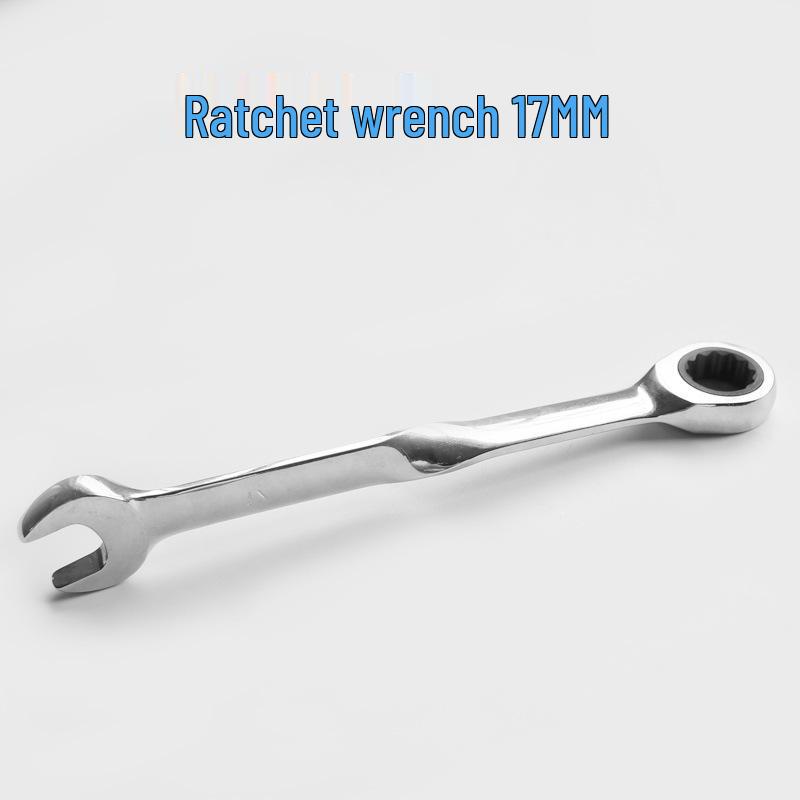 X Pattern Quick Ratchet Wrench: Labor-Saving, Angled Handle, Double-Head Design with Flower Head and Open-End Features