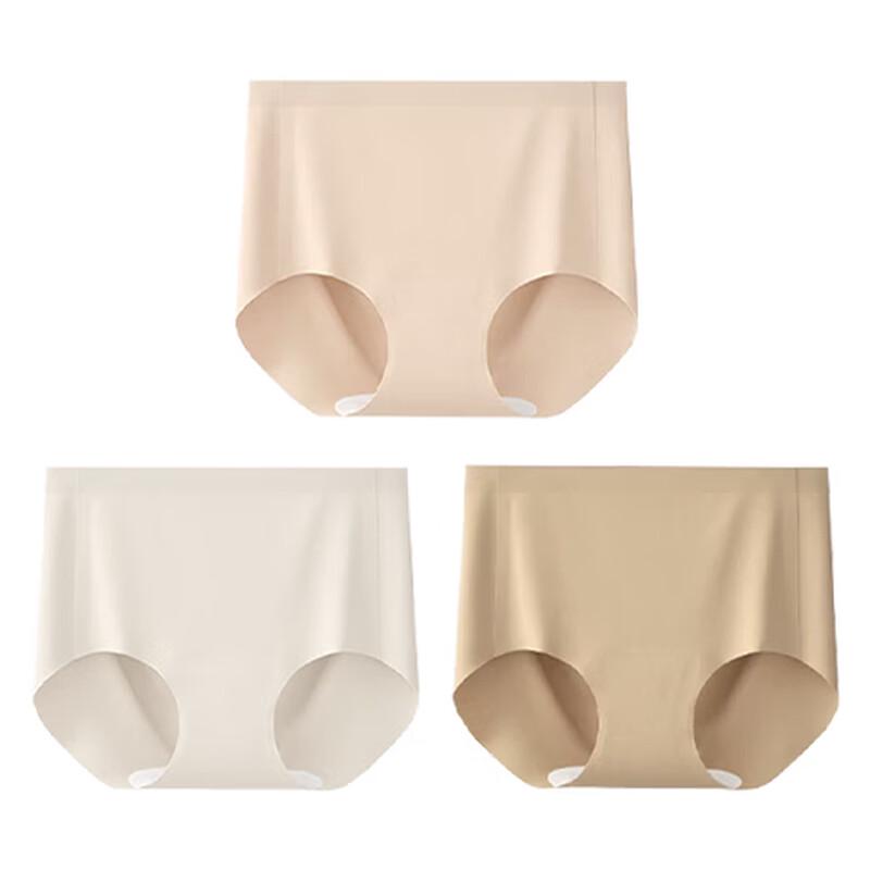 Yalu Women's Plus Size Ice Silk Seamless High Waist Briefs