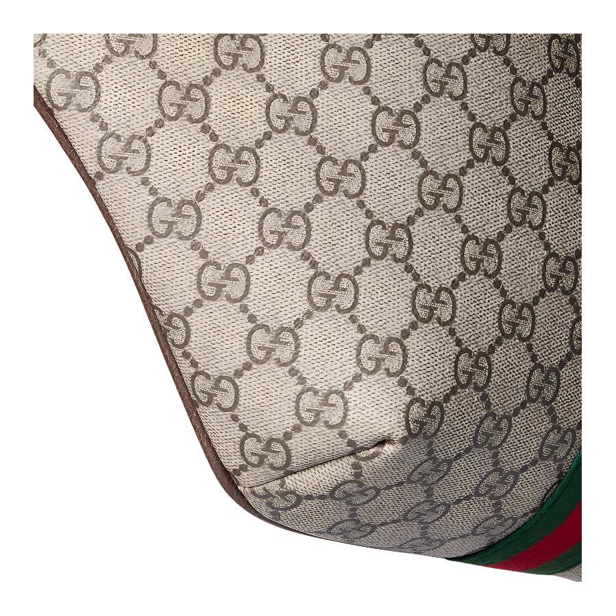 Gucci Ophidia Double G Classic Canvas Design Coated Fabric Waist Bag Large Men Waist Bag Beige Dark-Brown 839104-FAEOF-9745