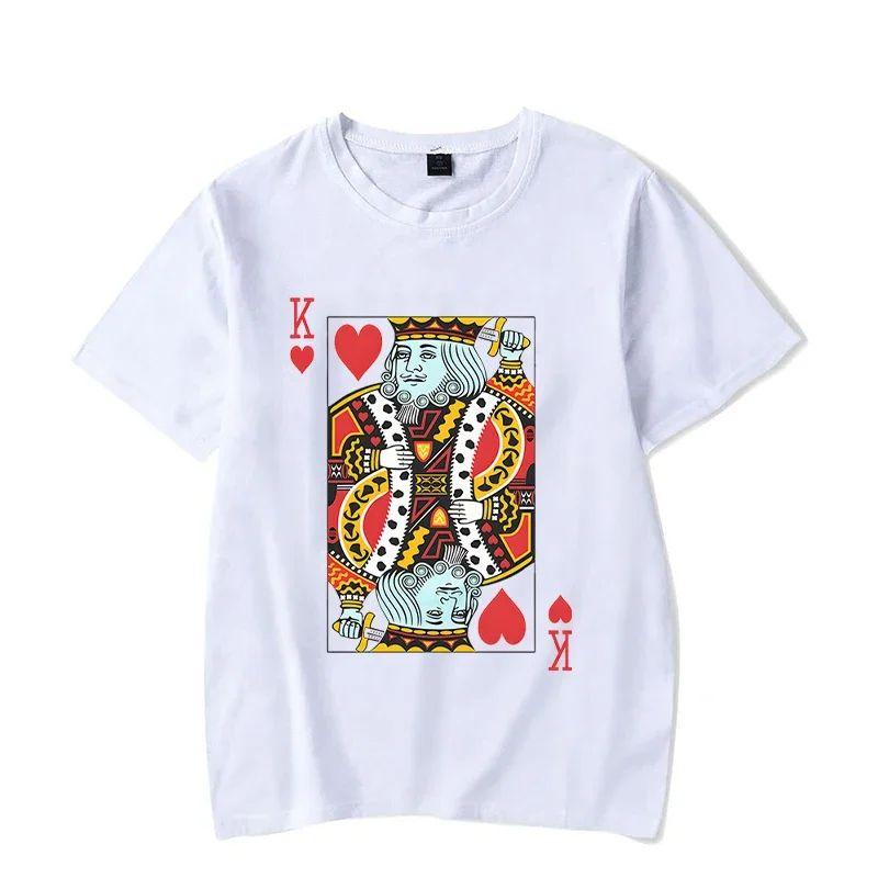 Playing Cards Heart KQ Graphic T Shirts Couples Y2k Fashion Queen King Tees Harajuku Funny Boyfriend Girlfriend Tee Loves Shirt