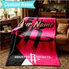 1PC Custom Name Blanket basketball Pride Rockets Flannel blankets Patterns Throw Blanket All-Season Soft Gift for Couch, Bed, Camping, Birthday gifts
