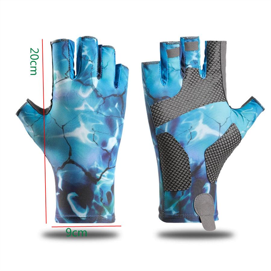 UV Protection Half Finger Fishing Gloves, Anti-Slip Breathable Outdoor Sports Gloves
