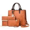 3 In 1 Women Bag Shoulder Handbag Women Vintage Messenger Bags Fashi Luxury Top-Handle Composite Bag Purse Wallet Leather
