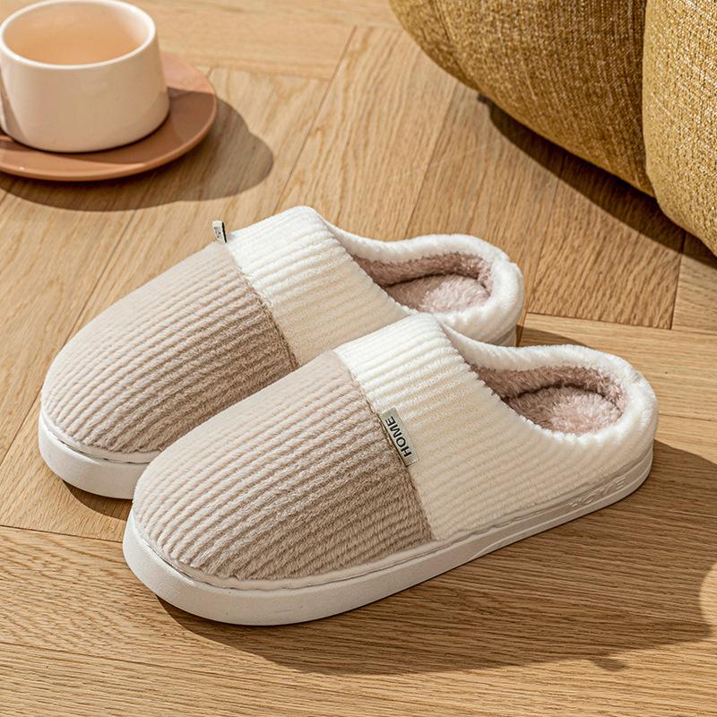 Heel Cotton Slippers Home Thermal Rubber Platform Couple Indoor Non-slip Shoes Winter Wedding Slippers