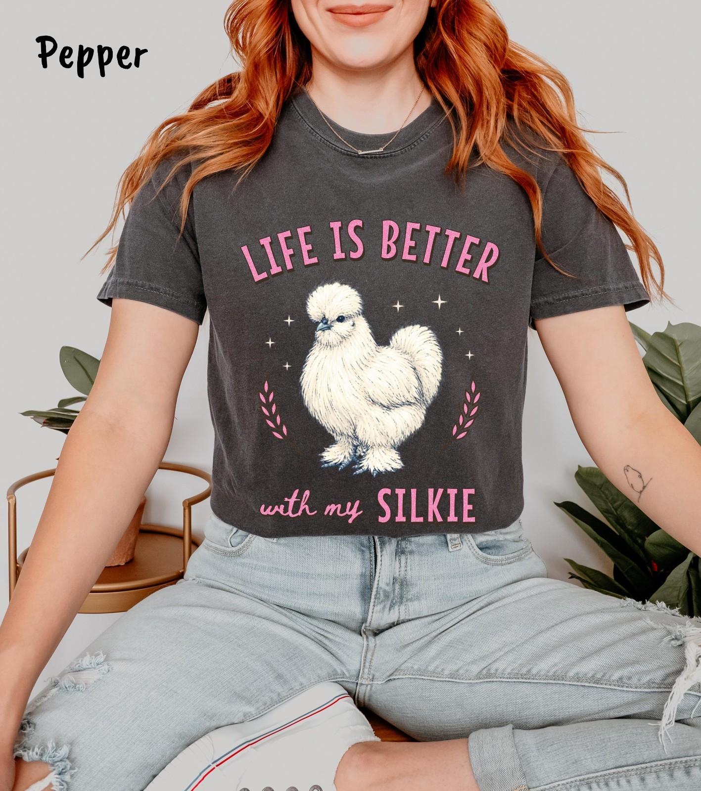 Silkie Chicken T-shirt, Comfort Colors Farm Animal Tee T-Shirt XXXL