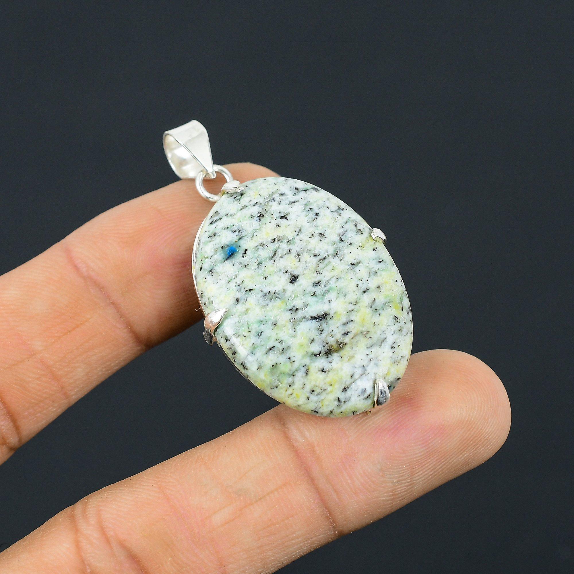 925 Silver Oval K2 Jasper Gemstone Elegant Anniversary Bezel New Pendant Jewelry