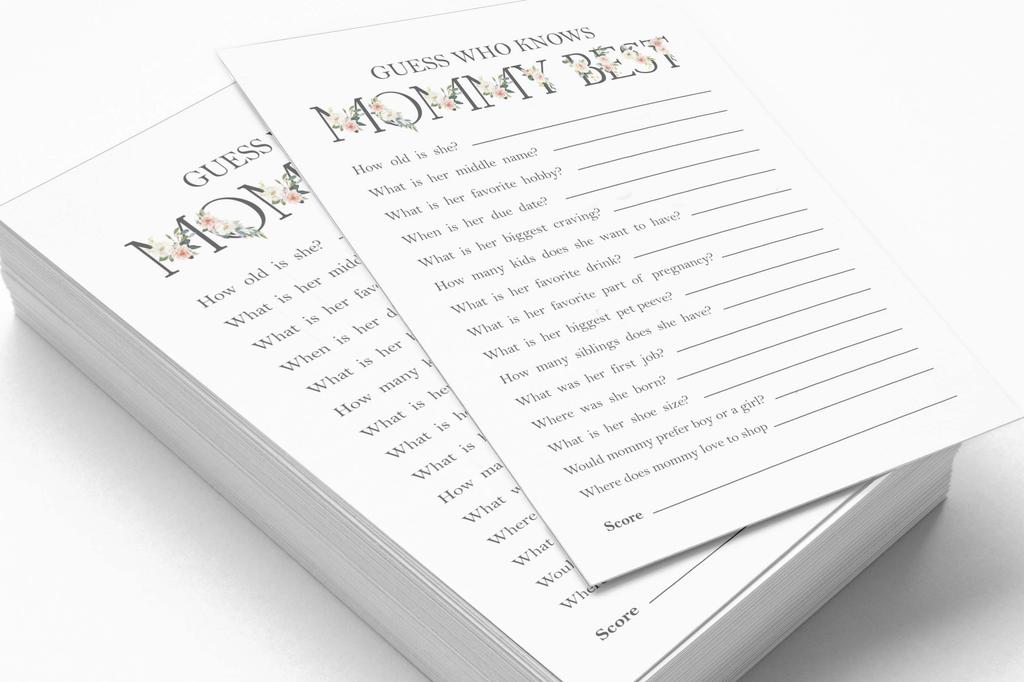 Inkdotpot Gender Neutral Baby Shower Game Set Of 50 Baby Alphabet ABC Game Party